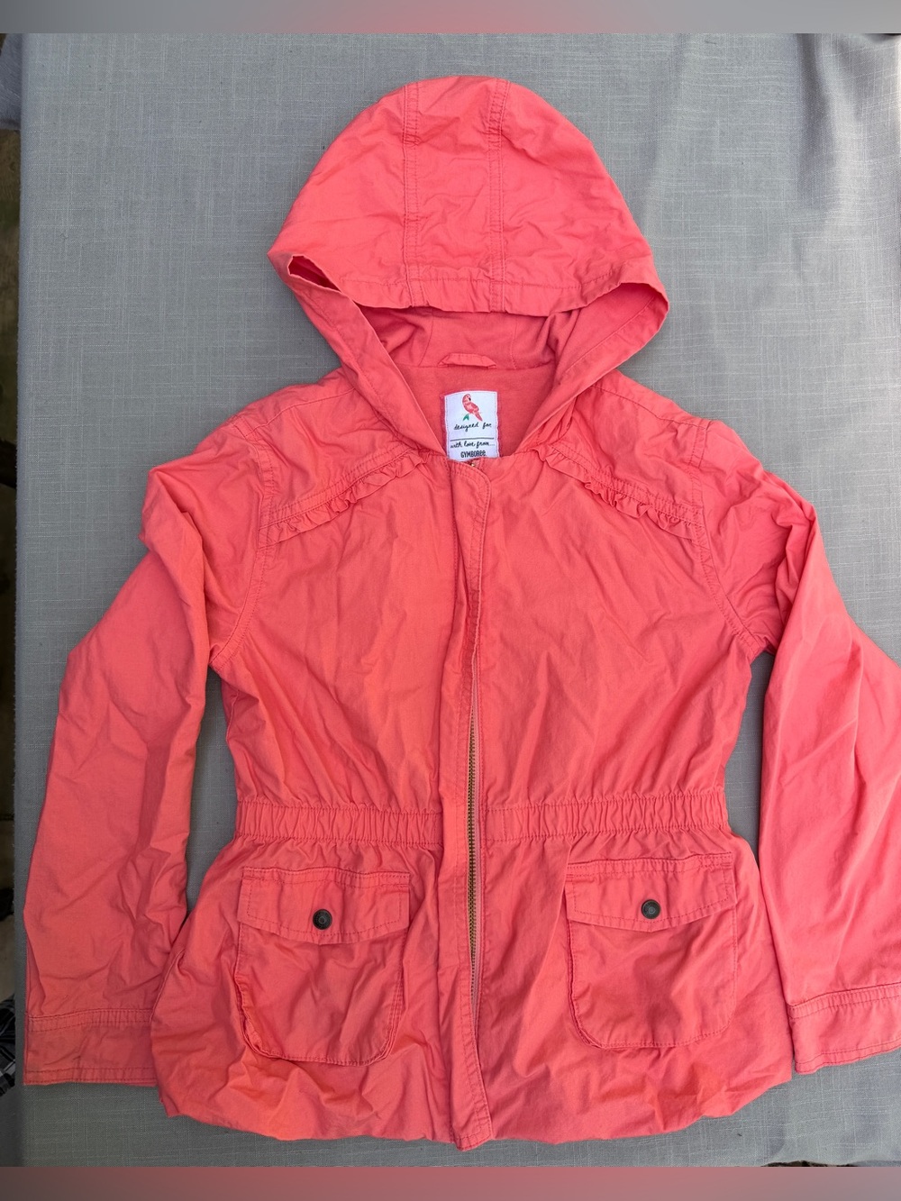 Gymboree Girls Pink Jacket sz M (7-8) Lightweight Coat Pockets Elasticized Waist